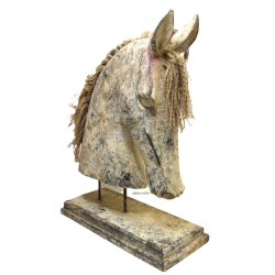 Głowa Konia Rzeźba drewniana na podstawie Koń 51cm